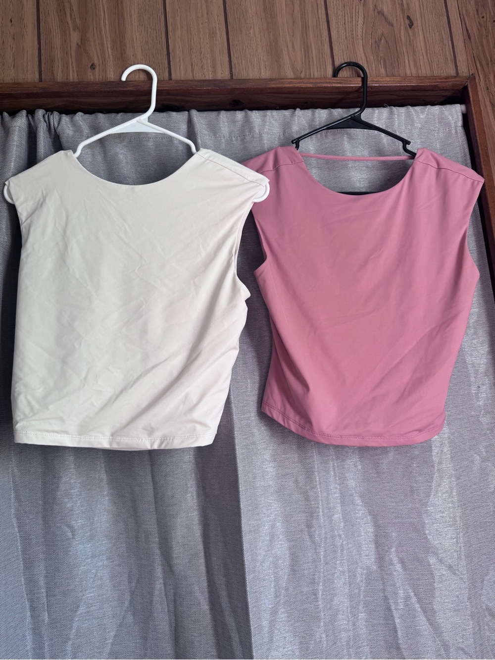 Women’s Sleeveless Scoop Neck Top - Pink and Cream